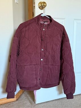 Women’s Quilted Burgundy Jacket Blank NYC